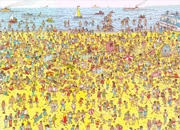 Una imagen del libro "¿Dónde está Waldo?