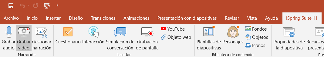 Grabar narración de video en iSpring Suite