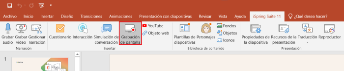 Grabar un screencast en iSpring Suite