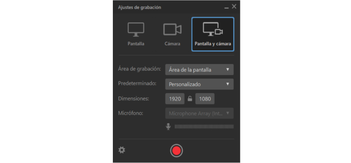 La ventana Ajustes de grabación en iSpring Suite