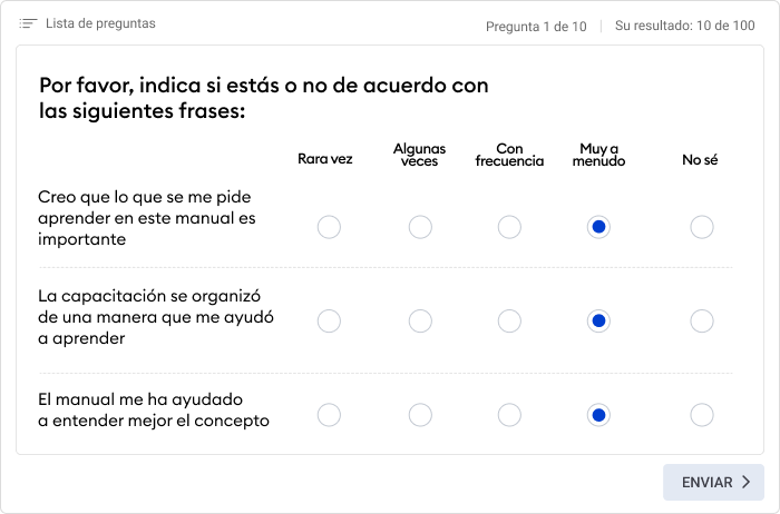 Evaluación creada con iSpring Suite